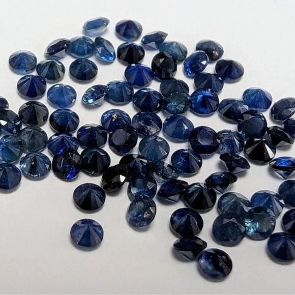 Genuine Blue Sapphire 2.5Ct Total 1.8Mm - Picture 2 of 2